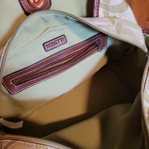 Rosetti Shoulder Handbag Green with Brown Straps - Picture 7 of 9